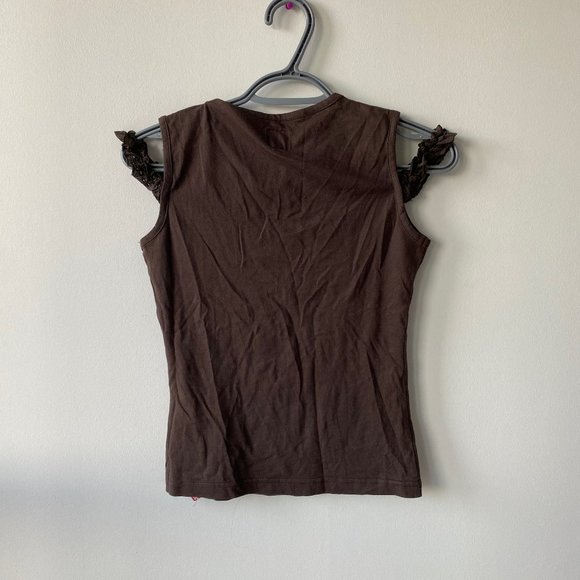Miss Sixty Brown Top With Lace Detailing - Picture 4 of 4